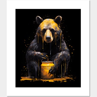 Bear with Honey Pot Posters and Art